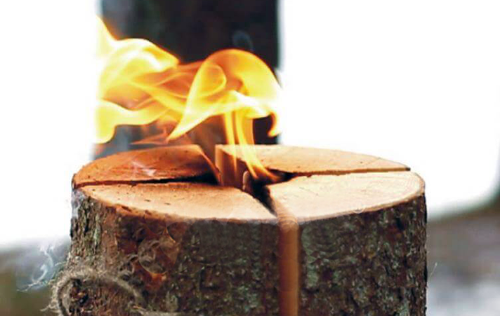 Schwedenfackel als Kochstelle für Outdoor-Cooking